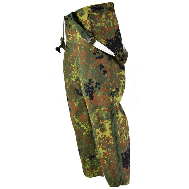 Original tyska armébyxor Goretex Bib N Brace Flecktarn Pants övergripande regn