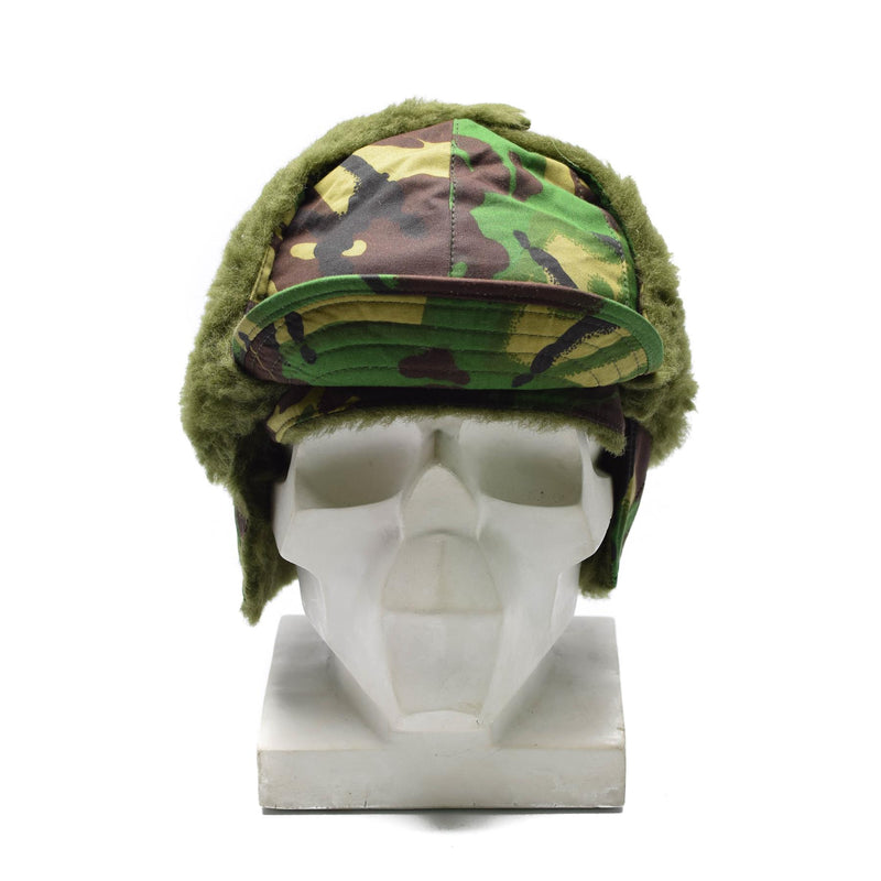 Original British Army Forces Winter Hat Folding Ears DPM Woodland Camouflage