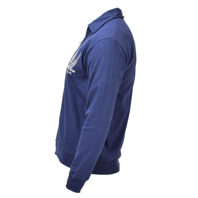 Original italienska flygvapen militär blå sportjacka full zip sportkläder ny