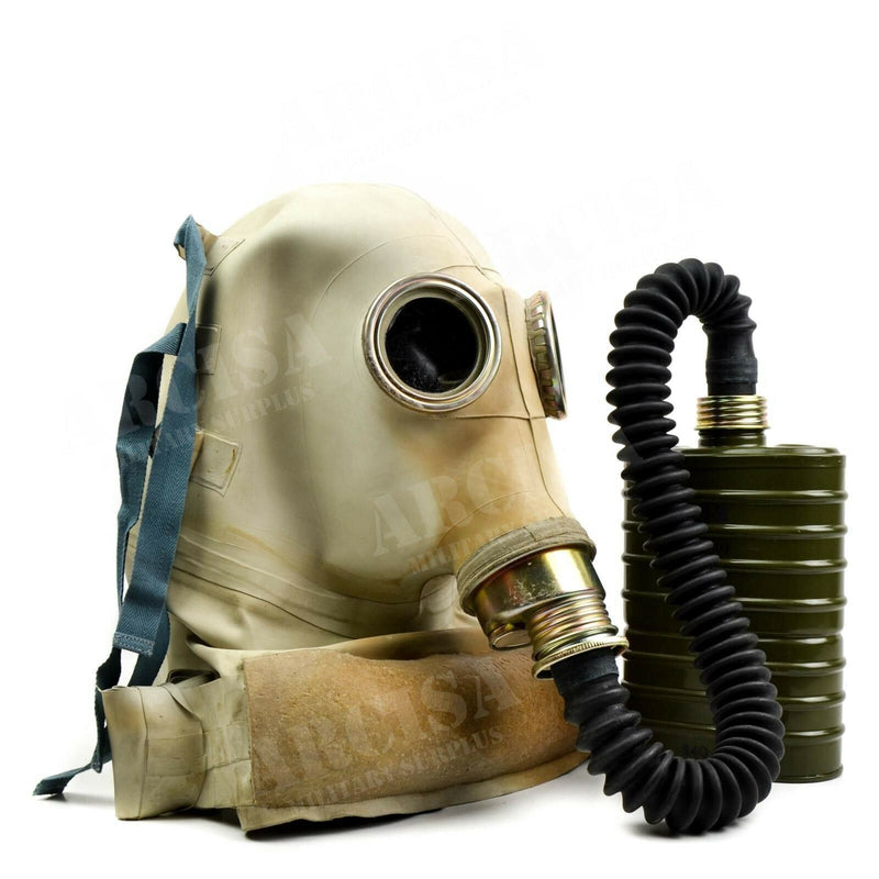 Original Polish Military SR 1 Gas Mask Sovjet Era Slangfilter Komplett uppsättning