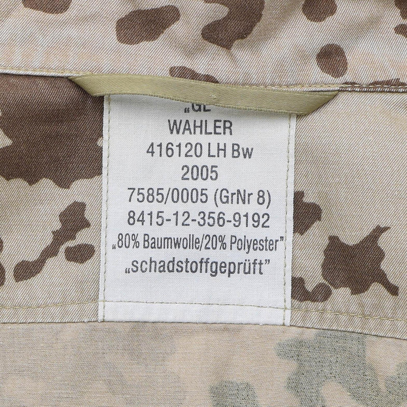 Original Germany Army BW Field Shirt Tropentarn Camouflage Kort ärmblus