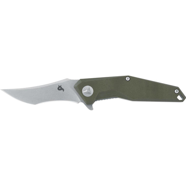 Fox Knives Fox Knives Kravi Shai Pocket Knife 440C Stone Washed G10 Green 2.76