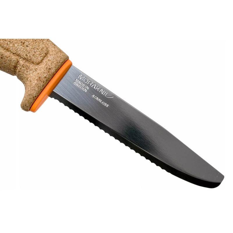 Morakniv flytande serrerad kniv universal fast blad rostfritt stål orange