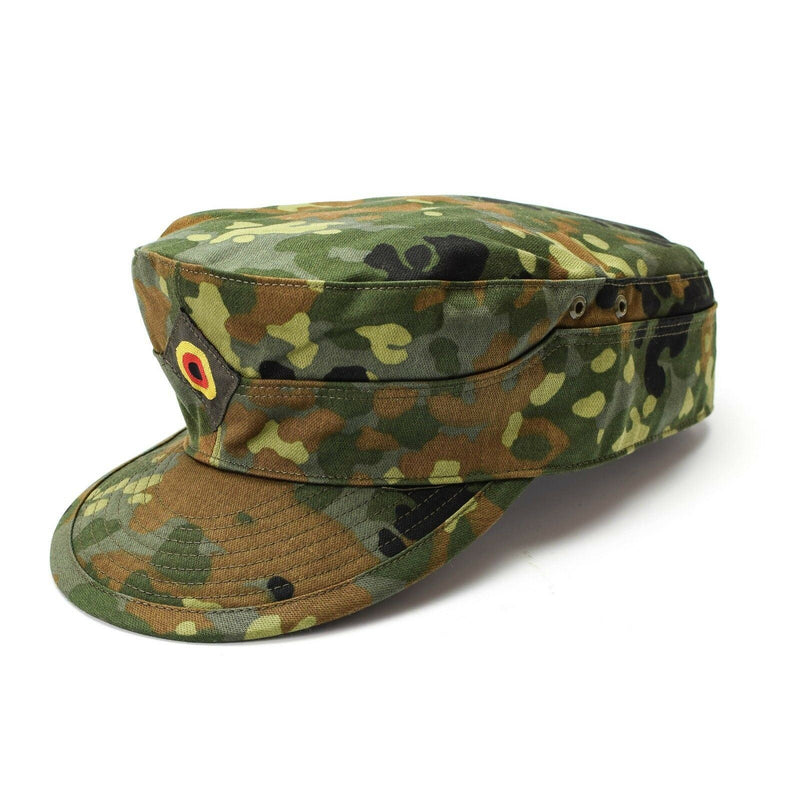 Äkine Original German Army Flecktarn Cap BW Woodland Camo Military Hat Ny