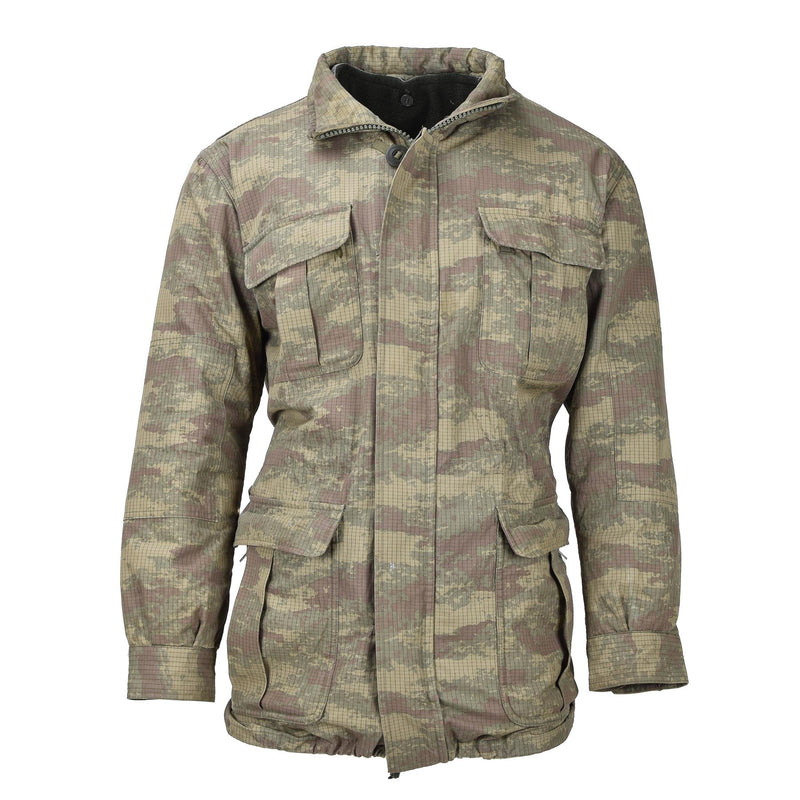 Original turkiska militära fallskärmshoppare jacka parka camo ripstop fodrad armé