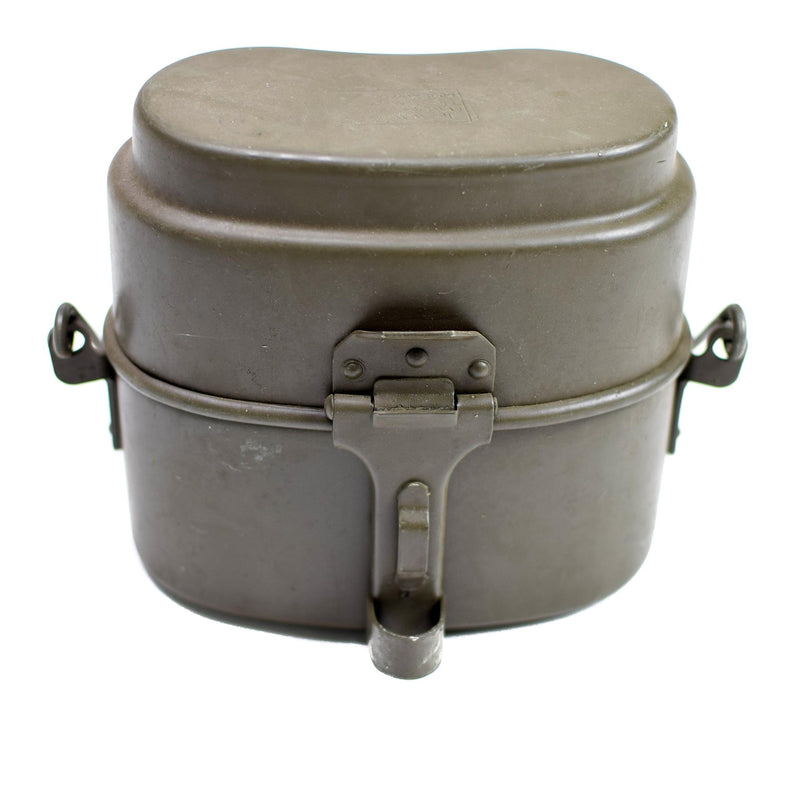 Original Polish Army Mess Kit Aluminium Military Bowler Pot Vintage Camping Olive