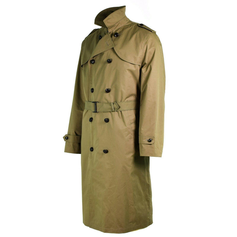 Original Dutch Army Trench Coat Mens Khaki Formal Officer Coat med foder NYTT