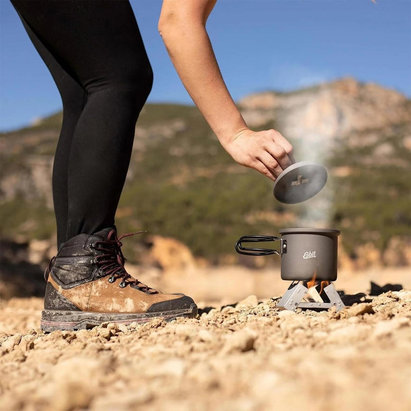 Ebit Lätt kruka 625 ml camping Hårt anodiserad aluminium vikhandtag grå