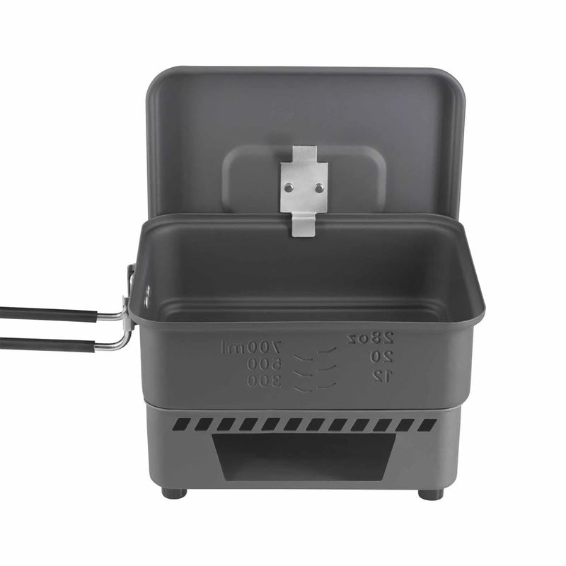 Ebit Solid Fuel Cooking Set Camping 1100 ml Pot Hard Anodized Aluminium Grey