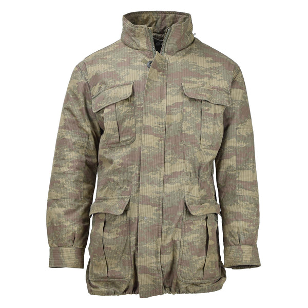 Original turkiska militära fallskärmshoppare jacka parka camo ripstop fodrad armé