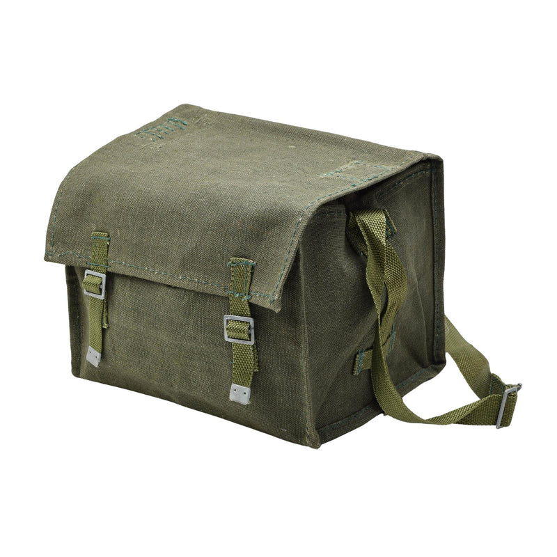 Original Polish Army Shoulder Vintage Olive Green Haversack Retro Bread Bag Ny