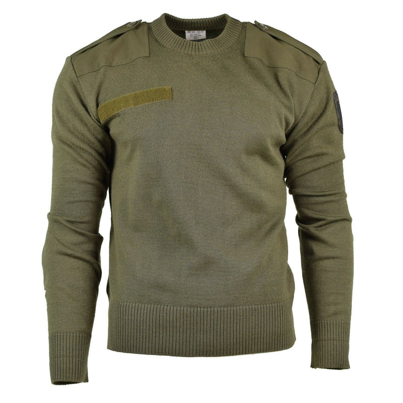 Original Österrikisk armé Pullover Jumper Commando Olive Od ulltröja Ny