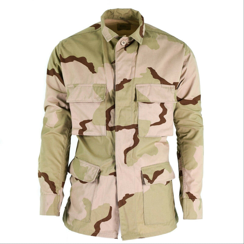 Äkta US Army Combat Jacket BDU 3-färg Ripstop Military Desert Camo Shirt Ny