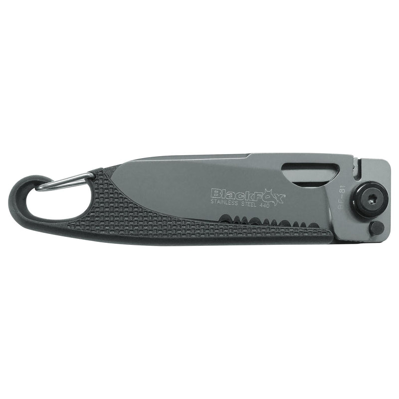 Fox Knives BF-81 Folding Knife Carabiner delvis Sprated AISI 440A BLADE