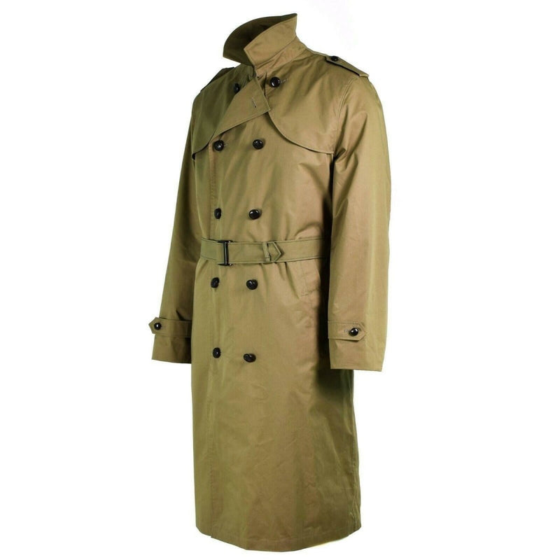 Äkta holländska armérock Khaki Long Officer Trench Coat New