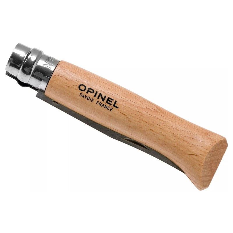 Opinel n ° 08 Klassisk vikbar fickkniv syntetisk läderhöljesring lås