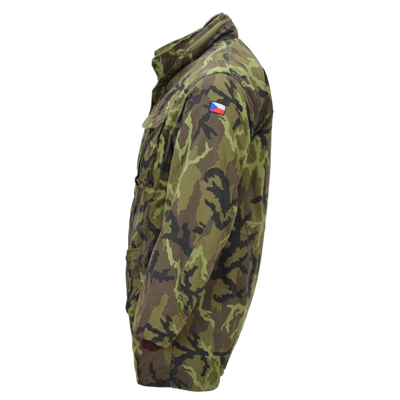 Original tjeckisk militär parka style jacka lining faux päls m95 kamouflage