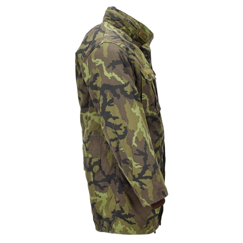 Original tjeckisk militär parka style jacka lining faux päls m95 kamouflage