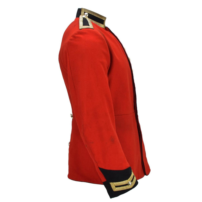 Original British Military Jacket Tunic Style Wool Solid Red Golden Buttons