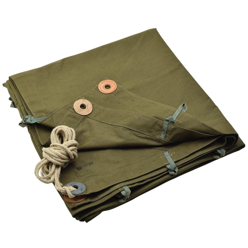 Original tjeckisk armé khaki poncho tält vattenbeständig vintage camping utanför