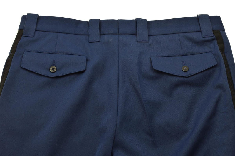 Original Dutch Military Formal Pants Men Zip Fly Slash Pockets Solid Blue