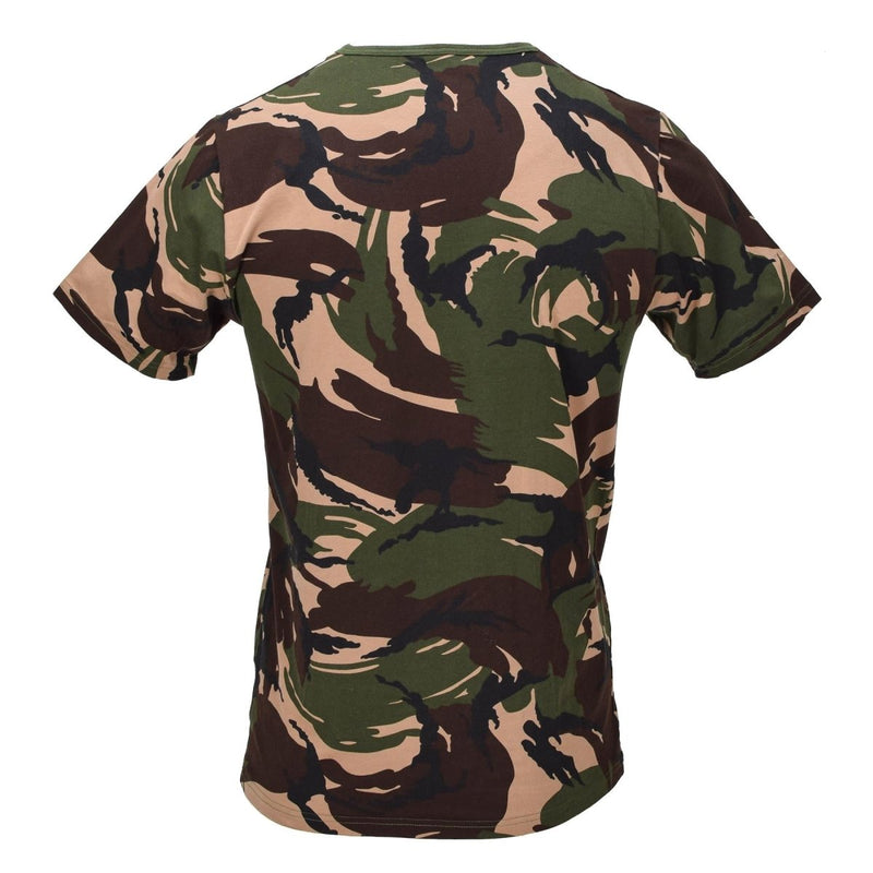 Original Dutch Military T Shirt Lätt korta ärmar Woodland Camouflage