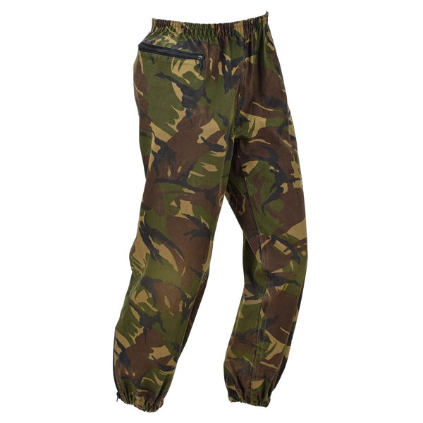 Original Dutch Military Waterproof Pants Elastic Midje DPM Woodland Camo