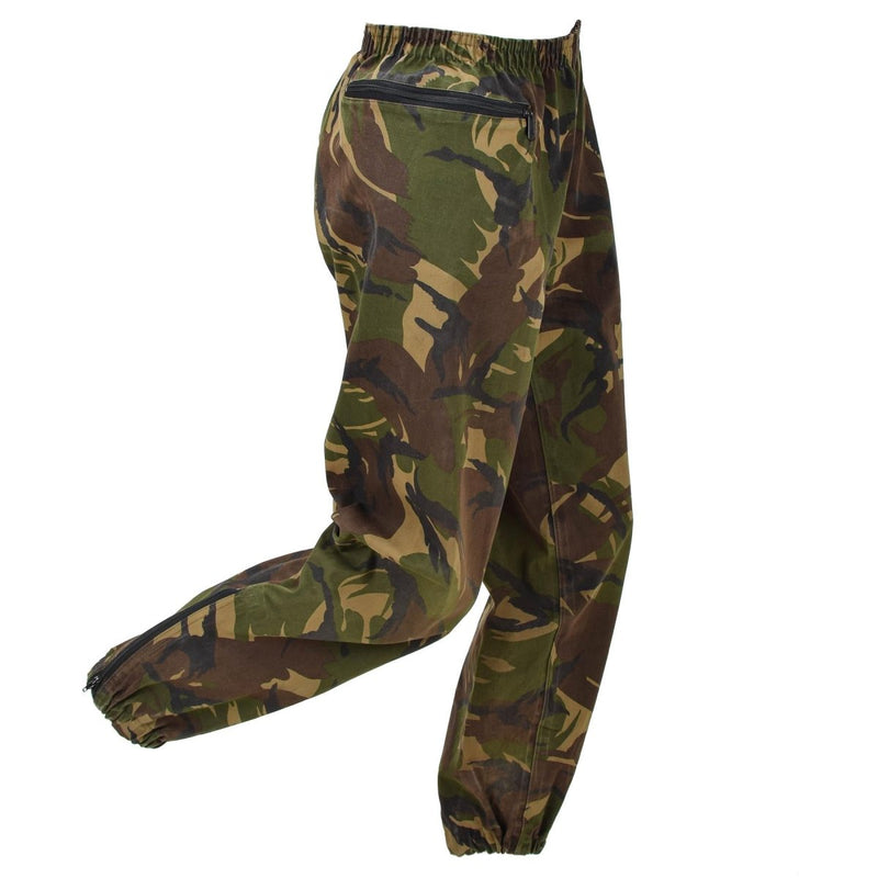 Original Dutch Military Waterproof Pants Elastic Midje DPM Woodland Camo