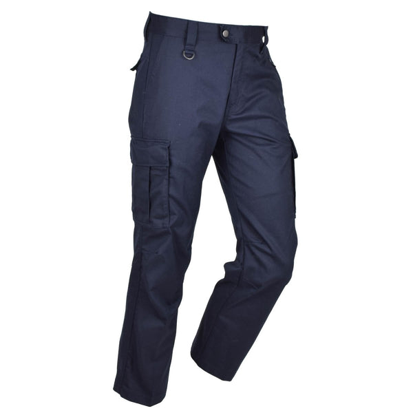 Original Dutch Military Work Pants Män förstärkte knäna lastfickor blå