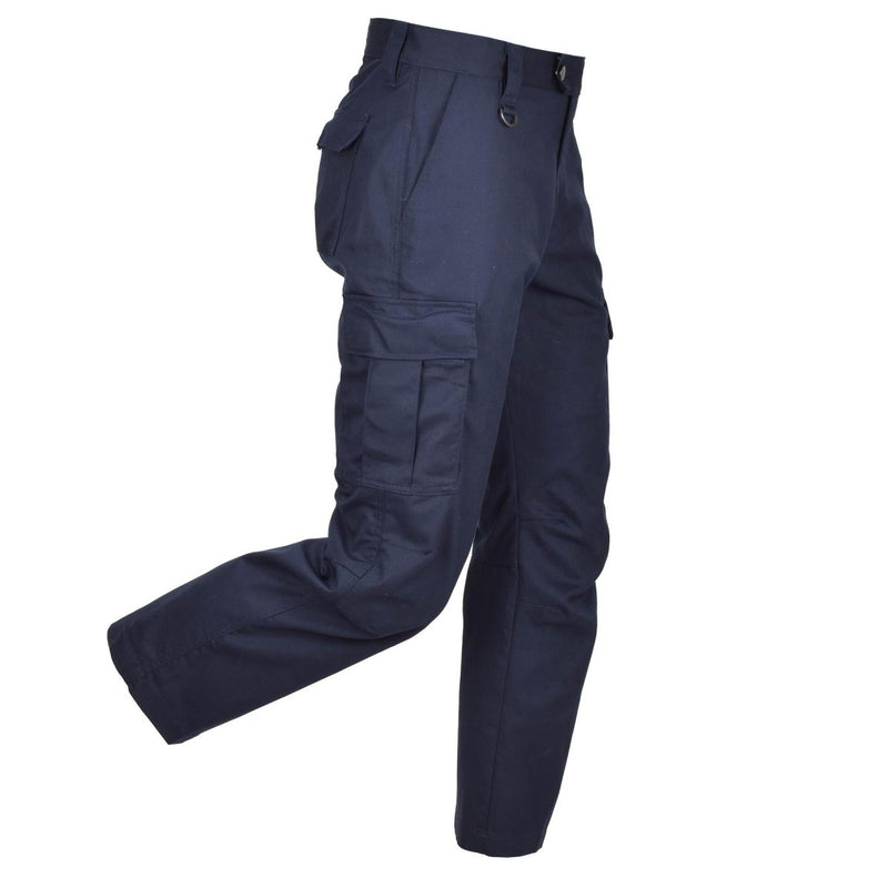 Original Dutch Military Work Pants Män förstärkte knäna lastfickor blå