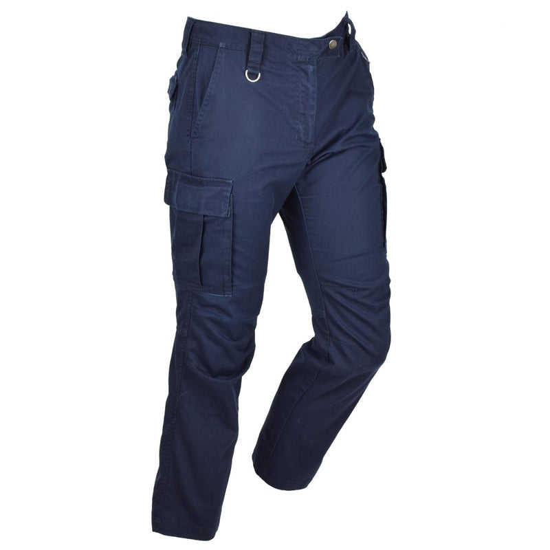 Original Dutch Military Work Pants Kvinnor förstärkta knäna lastfickor blå