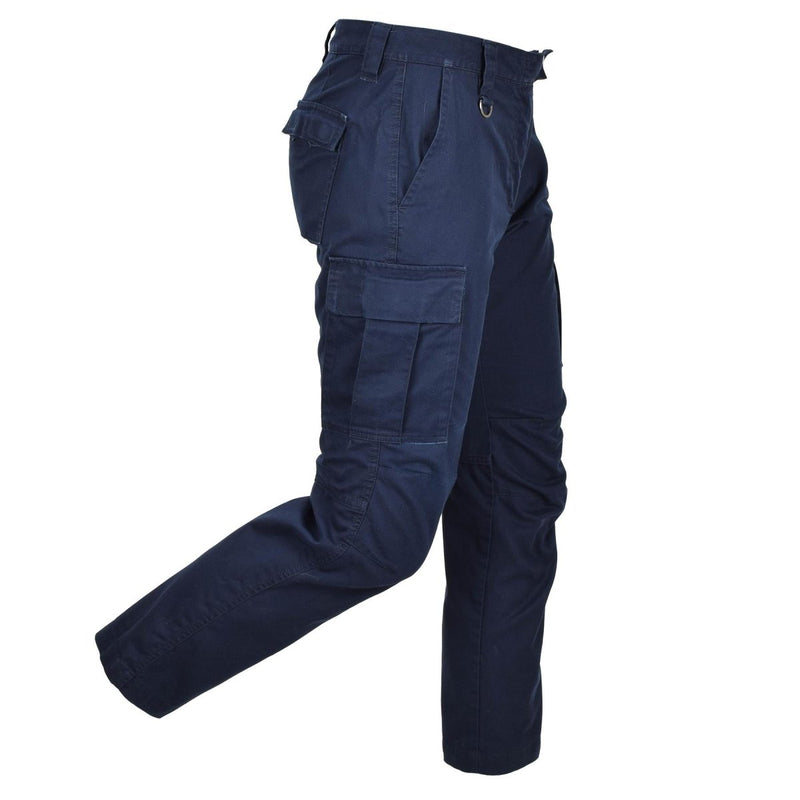 Original Dutch Military Work Pants Kvinnor förstärkta knäna lastfickor blå