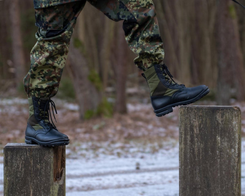 Original Germany Army Tropical Boots Baltes Black/OD Green Military Surplus New