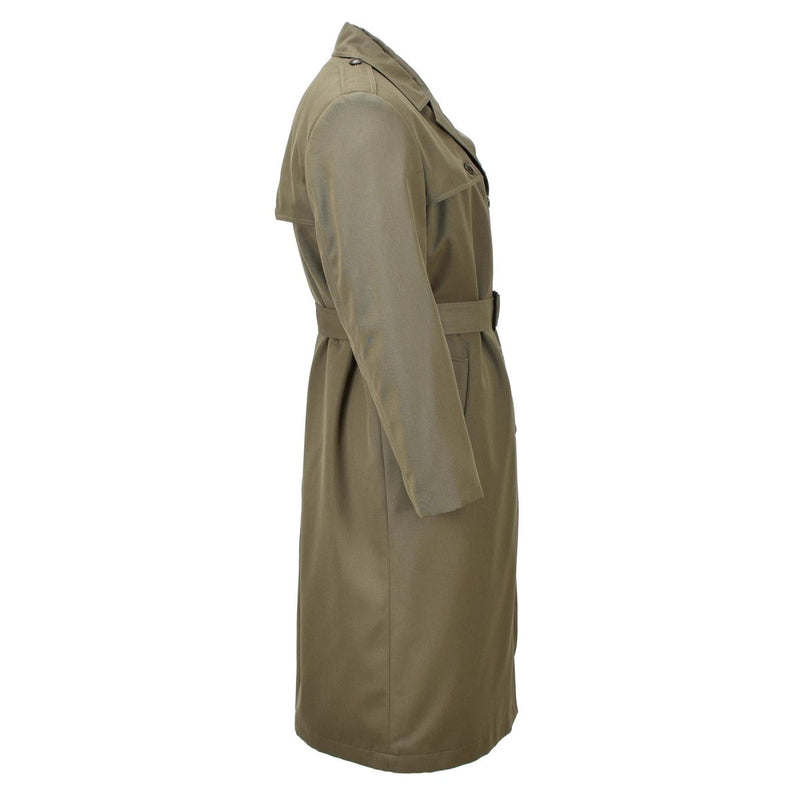 Original italienska militära kvinnor Trench Coat Olive Long With Belt Liner Army New