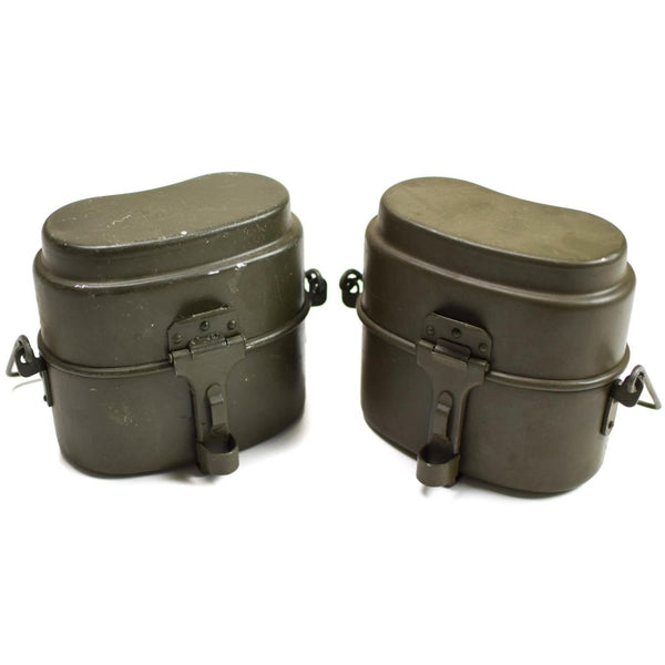 Original Polish Army Mess Kit Aluminium Military Bowler Pot Vintage Camping Olive