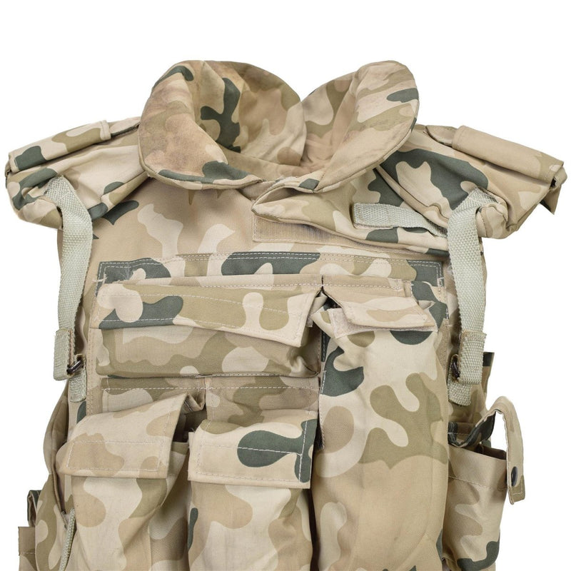 Original polsk militär taktisk Vest Plate Carrier Lightweight Desert Camo