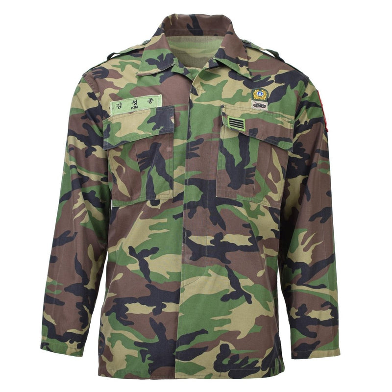 Original sydkoreanska militärtaktiska skjortor M90 Woodland Camo Combat Field