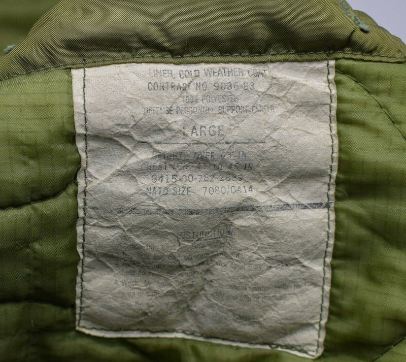 Original US Army Quilt Liner Military Jacket M65 Cold Weather Coat Foder