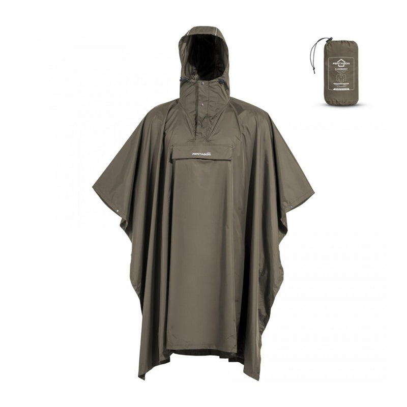 Pentagon Cloudburst Packable Poncho vattentäta andningsbara reflekterande detaljer