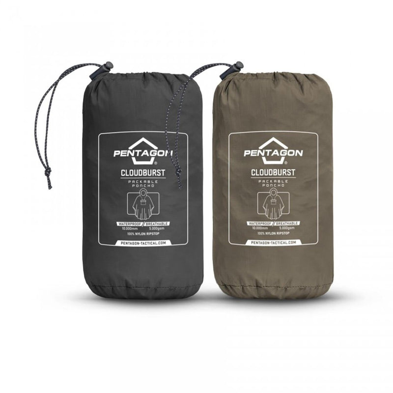 Pentagon Cloudburst Packable Poncho vattentäta andningsbara reflekterande detaljer