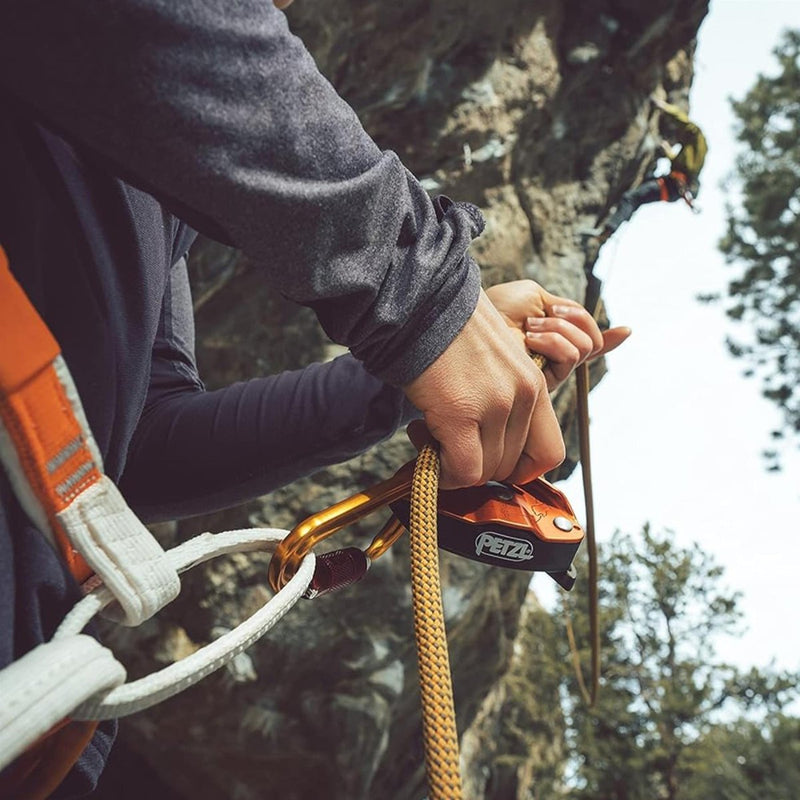 Petzl Grigri+ Belay Device Assisted Broming Rock Climbing Rappelling Orange