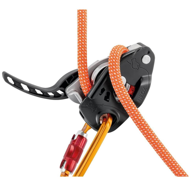 Petzl Neox Belay Device Assisted Braking Control Top Rope Climbing Black