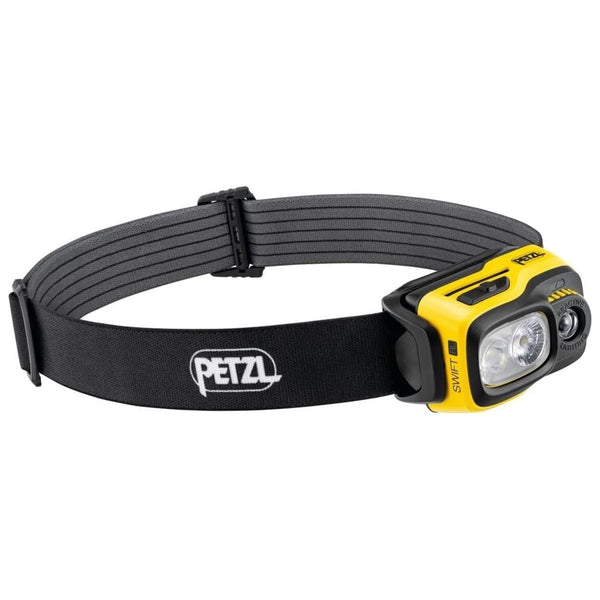 Petzl Swift Rl Head ficklampa 1100 Lumen uppladdningsbar vattenbeständig gul