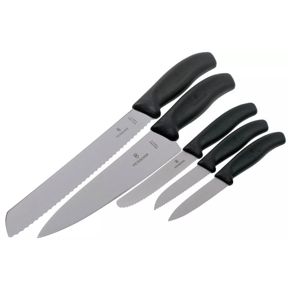 Victorinox Swiss Classic 5 Piece Kitchen Knife Set rostfritt stål TPE -handtag