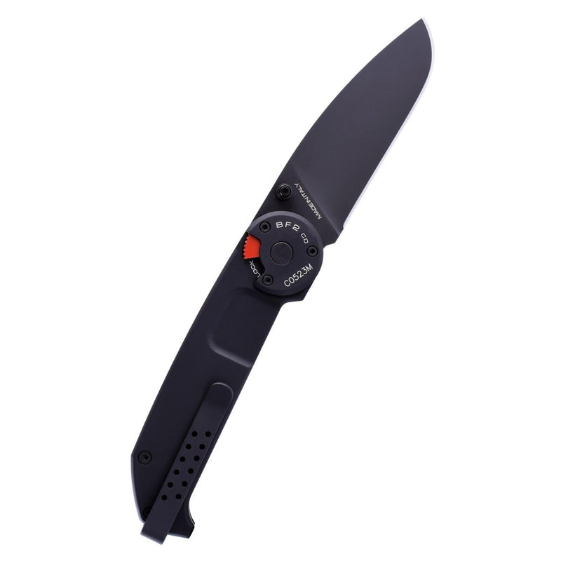 Extrema Ratio BF2 CD BLACK tactical pocket knife drop point edge plain Bohler N690 steel 58HRC folding knife liner lock