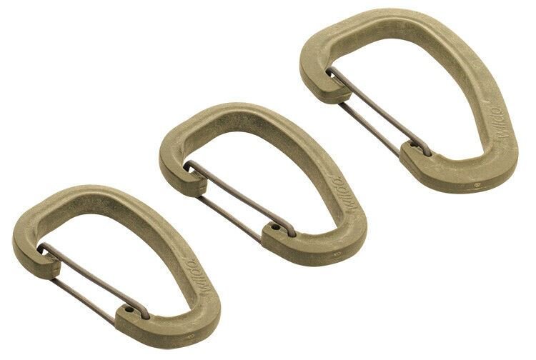 Genuine Wildo Accessory Carabiner Set OD 3pcs Lightweight sturdy clips khaki