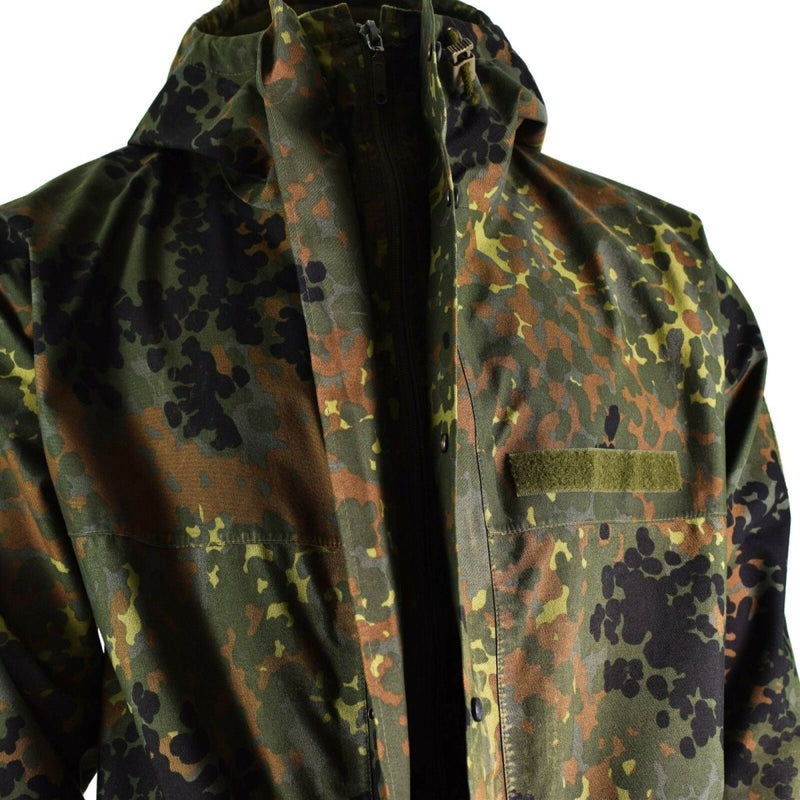 Original German army field Jacket Gore-Tex Flecktarn waterproof rain gear parka