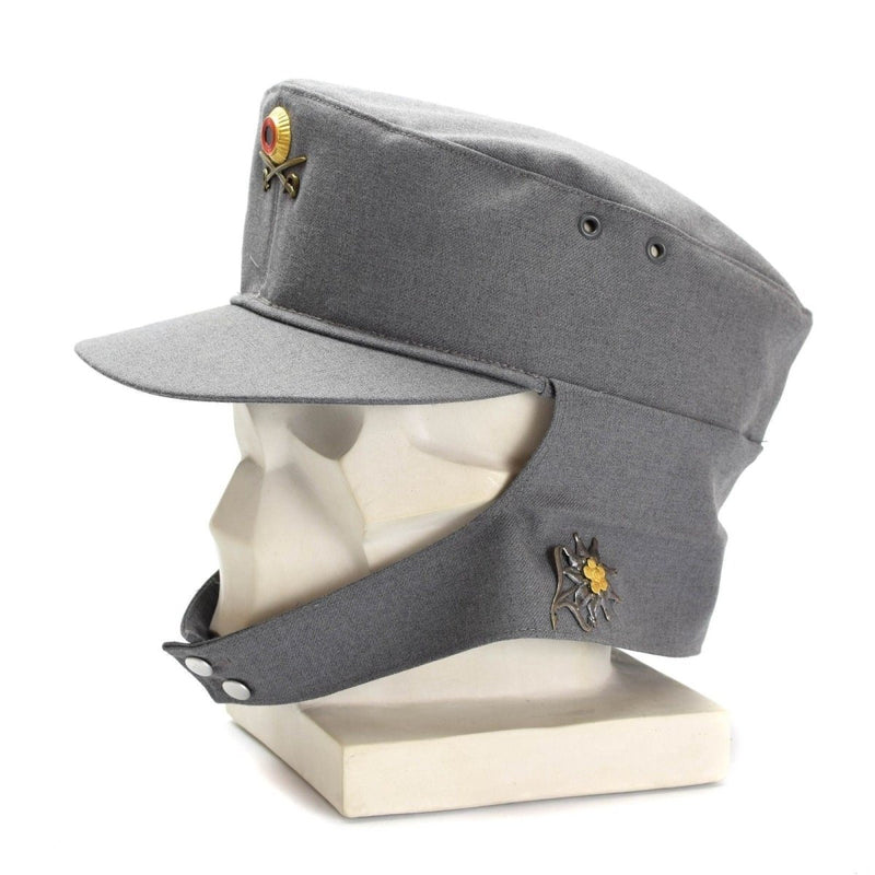 German army military Mountain cap Gebirgsjäger grey with flower badge