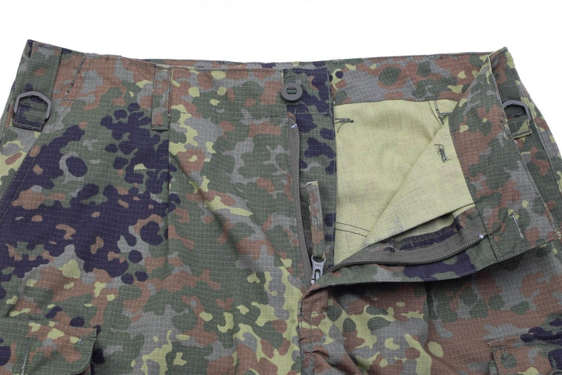 TACGEAR Brand German Army style field cargo combat pants Flecktran camouflage durable strong ripstop closure zipper